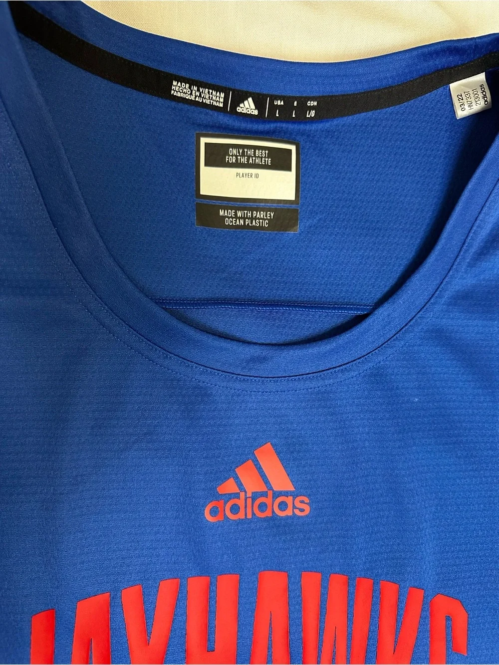 adidas Kansas Jayhawks Tank Top - Blue/Red Sleeveless Shirt Men's L